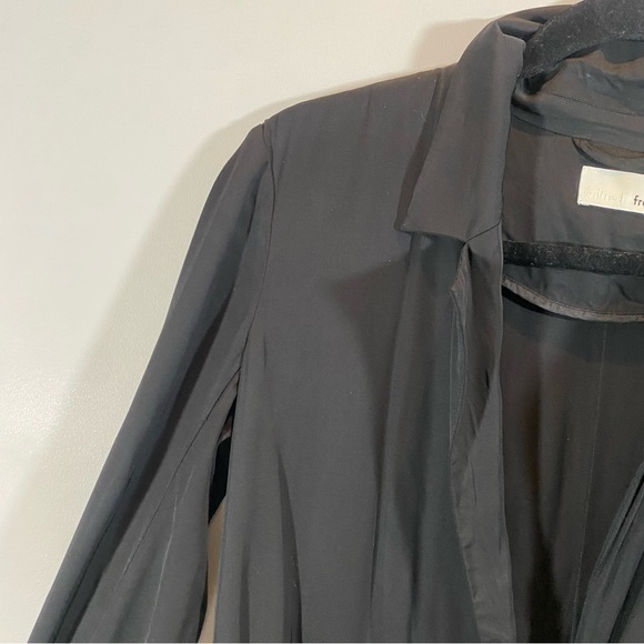 Aritzia Wilfred Free Satin Long Black Trench Blazer Size XXS - Picture 2 of 8